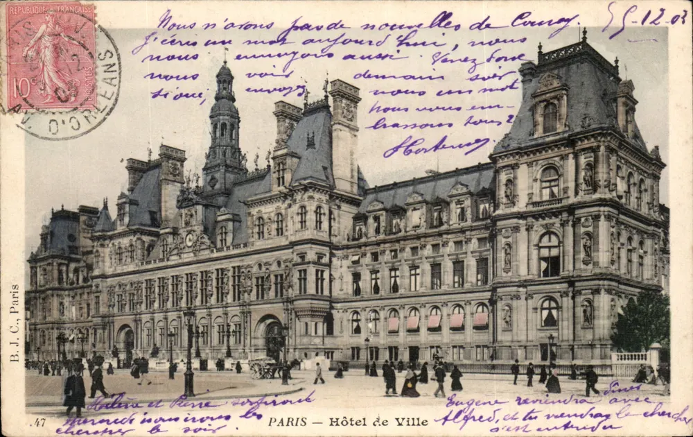 PARIS — Hotel de Ville — B.J.C., Paris, n°47 - Frente