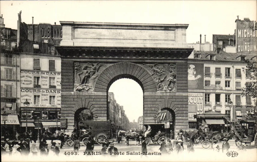 Paris — Porta Saint-Martin — Editor E.P.D. n° 4093 - Frente