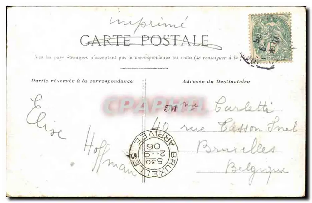 Parigi - Chiesa della Madeleine — vista dell'edificio con iscrizione 'IDOR SYBINTVOS MAGGILENAD' — editore sconosciuto - Verso