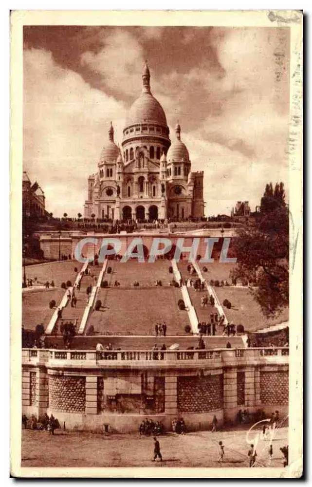 Basílica do Sagrado Coração — Paris — editor André Leconte, n°6017 - Frente