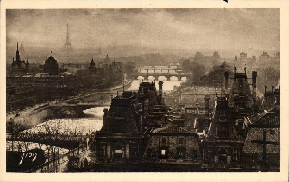 Paris — Panoramablick auf die sieben Brücken — Édition d'Art YVON, Neuilly-sur-Seine - Vorderseite