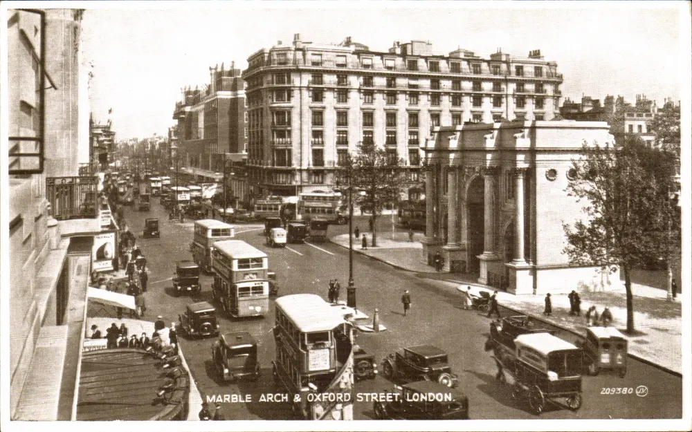 Marble Arch & Oxford Street, London — Valentine's Photo Brown, n° 209380 - Vorderseite