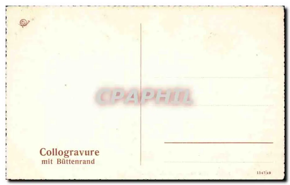 Stuttgart — La Fuente del Destino junto al Teatro Real — Collogravure mit Büttenrand - Reverso