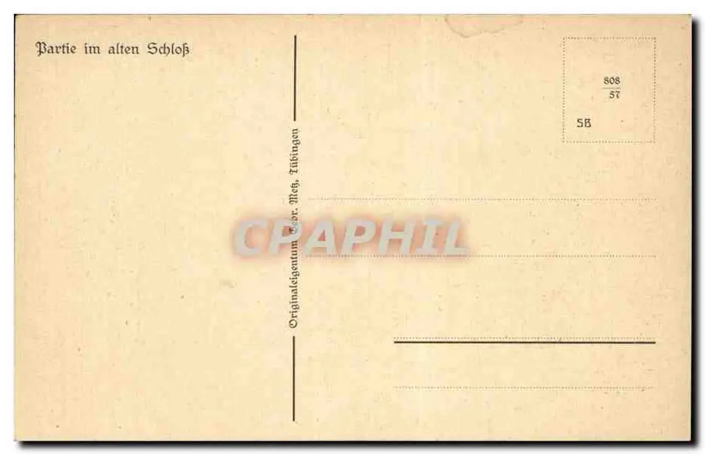 Baden-Baden — Ruínas do castelo — editor Méch, Tübingen - Verso