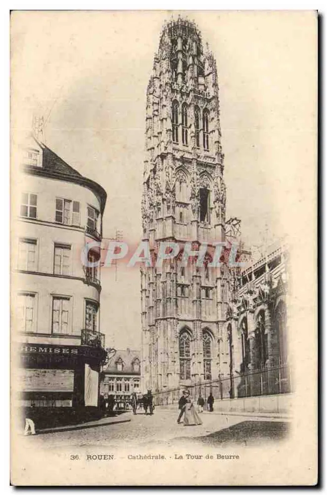 Rouen — Kathedrale, Die Buttertürme — Hemises - Vorderseite
