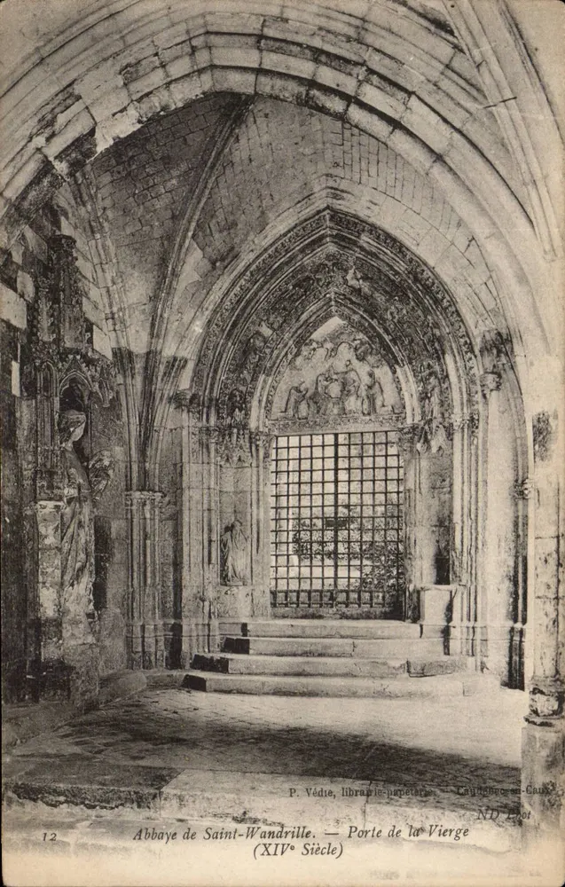 Abadia de Saint-Wandrille — Porta da Virgem (Século XIV) — P. Védie, livraria-fototipia, Caumont-en-Caux - Frente