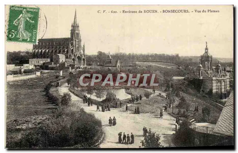 BONSECOURS — Uitzicht op het Plateau — C.V. 620 — Omgeving van ROUEN - Voorkant