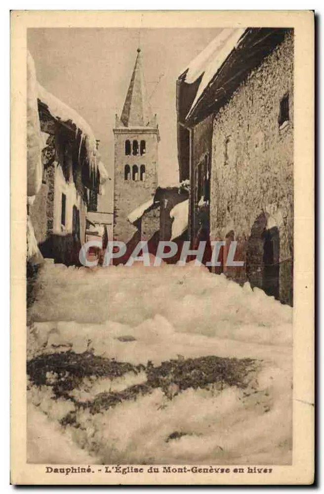 Dauphiné - Die Kirche des Mont-Genèvre im Winter - Vorderseite