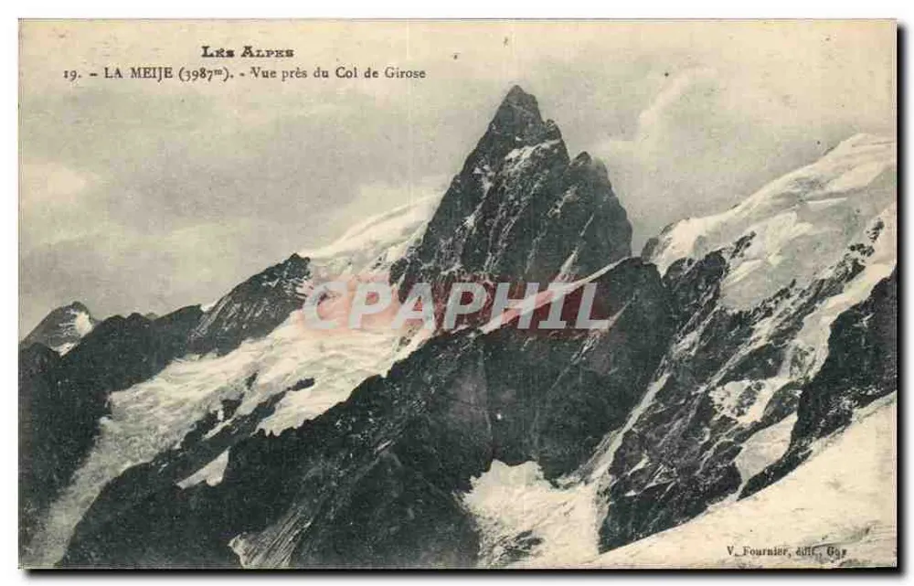 La Meije (3987m) — Ansicht nahe dem Col de Girose — V. Fournier, Verleger, Gap - Vorderseite