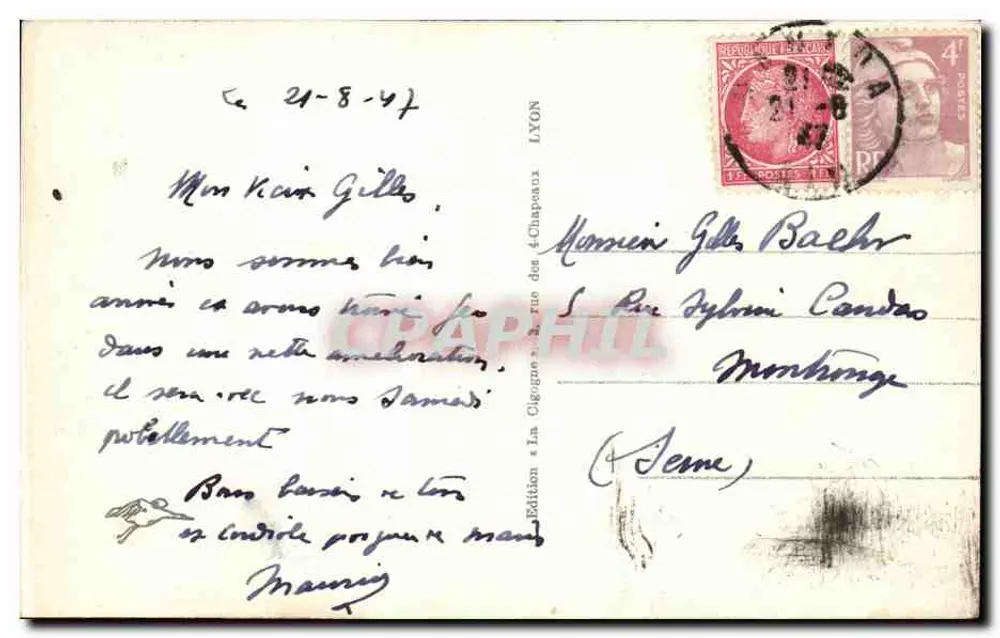 Nantua (Ain) — La Mail y el Mont (904 metros) — Edición La Cigogne - Reverso
