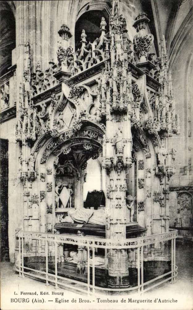 Bourg (Ain) — Kirche von Brou — Grabmal von Marguerite d'Autruche — L. Ferrand, Verlag Bourg - Vorderseite