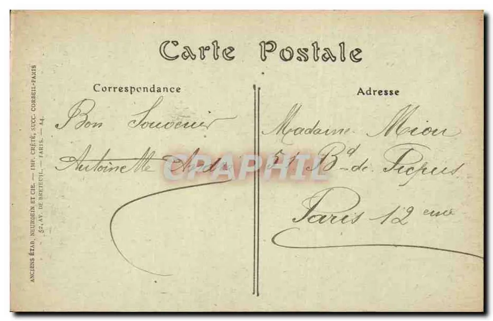 MERS-LES-BAINS — A Praia em Tempo Ruim — JND Hot. n°479 - Verso