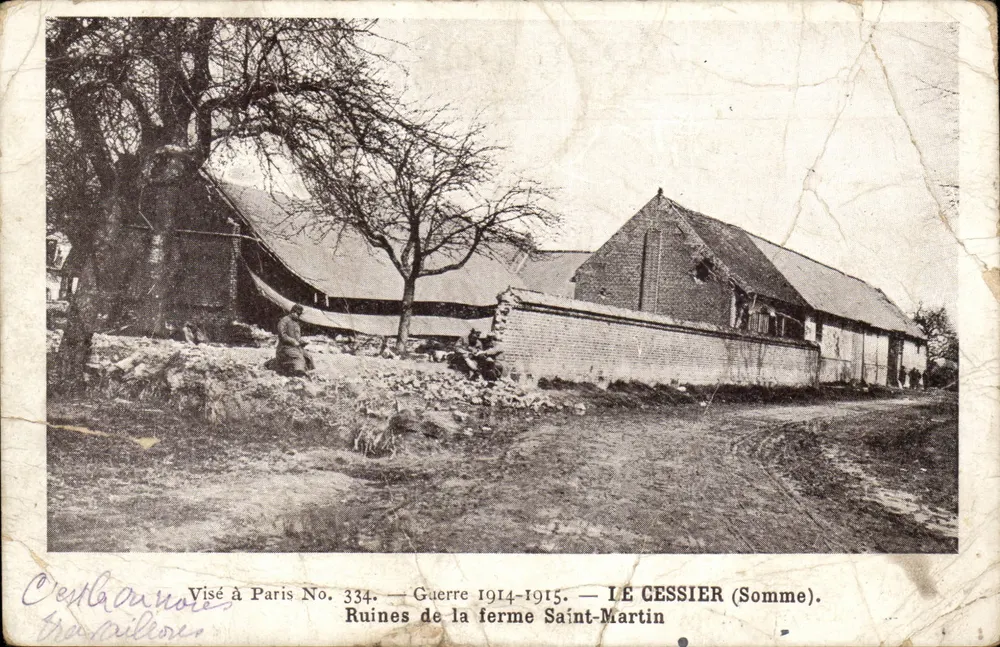 Ruínas da fazenda Saint-Martin — LE CESSIER (Somme) — Visado em Paris No. 334 - Frente