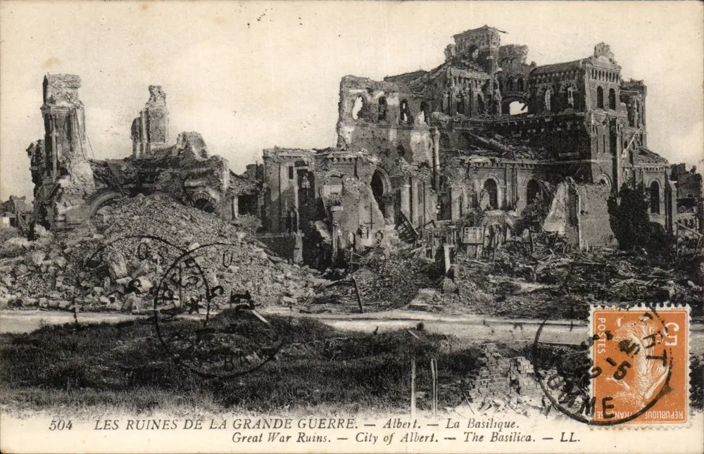 Albert — A Basílica — Ruínas da Grande Guerra — Editor LL, n° 504 - Frente