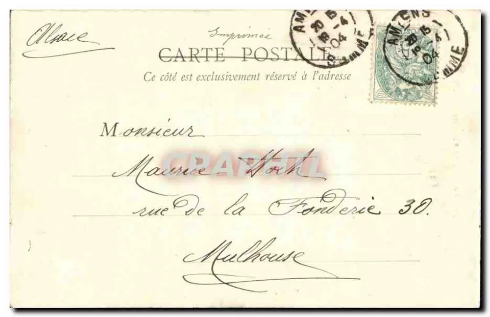 Amiens — A Catedral (fachada) — B.F. Paris - Verso