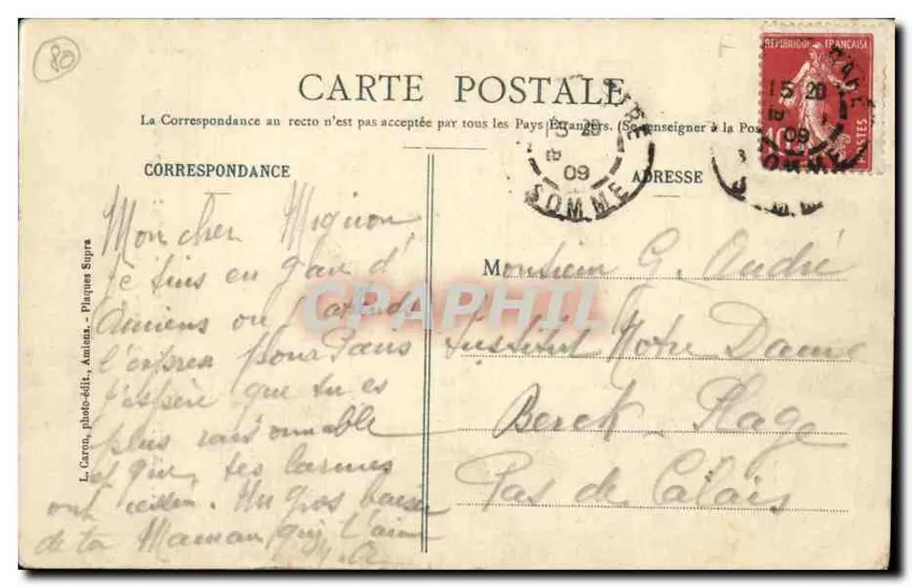 Amiens — Kathedrale — Das weinende Kind — Meisterwerk von Blasset - Rückseite