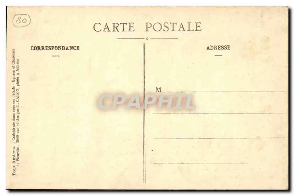 Amiens - Catedral — Lado das bancadas — Objetivo Lacour-Berthiot, n°174 - Verso