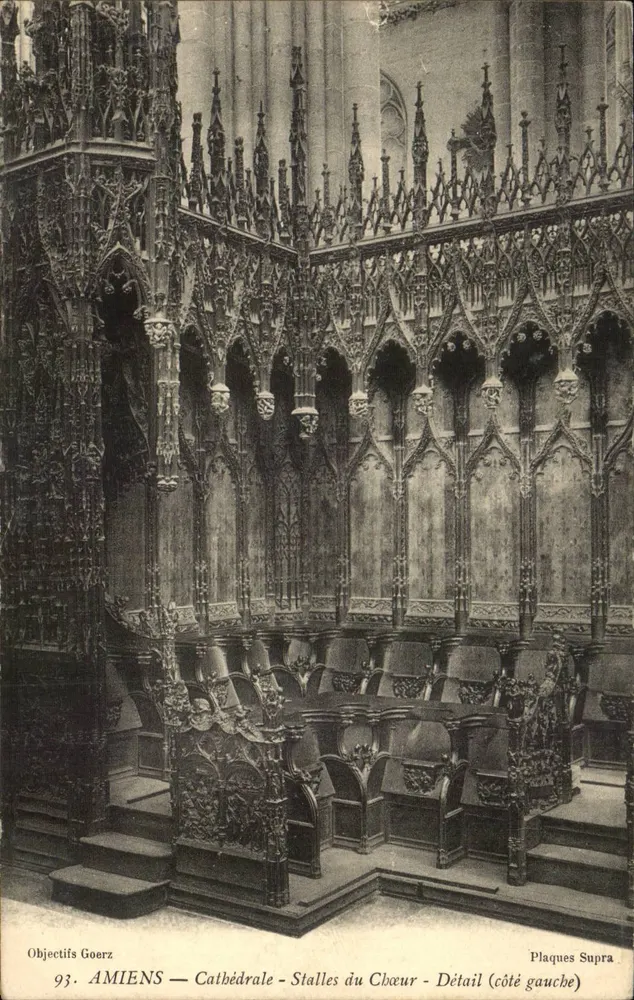 Amiens — Kathedrale - Chorbanken - Detail (linker Seite) - Vorderseite