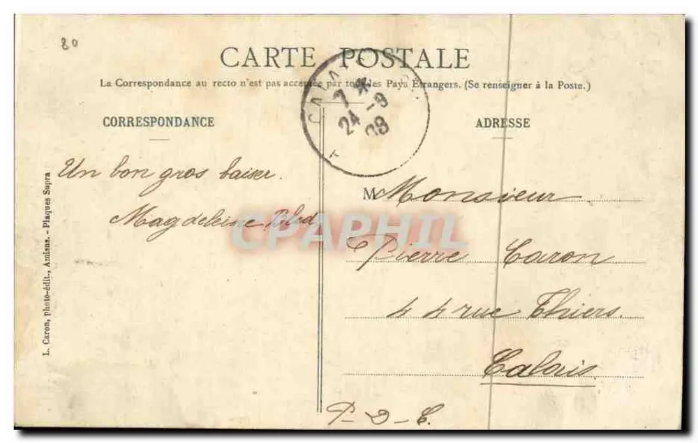 Amiens - Catedral - O Menino que Chora - Obra-prima de Blasset - Verso