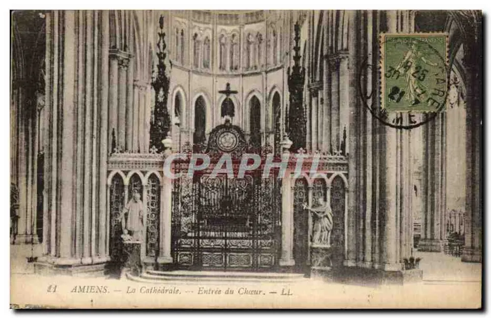 Amiens — A Catedral — Entrada do Coro — LL - Frente
