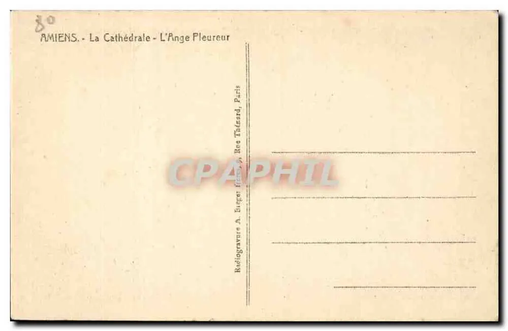 Amiens - Die Kathedrale - Der Weinende Engel — Edition der Nouvelles Galeries - Rückseite