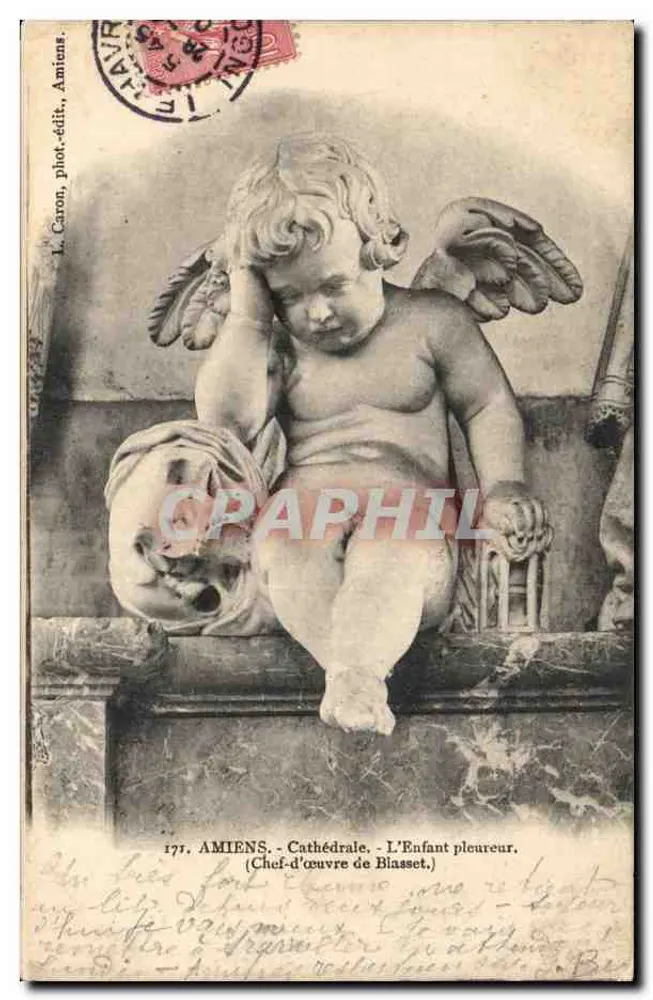 Amiens - Kathedrale - Das weinende Kind - Meisterwerk von Blasset - L. Caron, Foto. Verlag, Amiens, Nr. 177 - Vorderseite