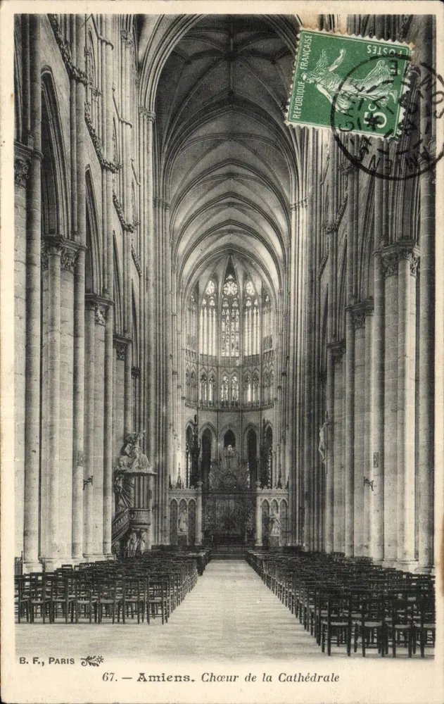 Amiens — Chór Katedry — B. F., Paryż, nr 67 - Awers
