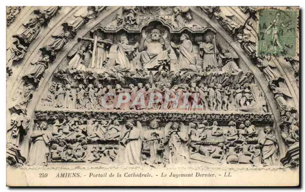 Amiens - Portal der Kathedrale - Das letzte Gericht - L.L. - Vorderseite
