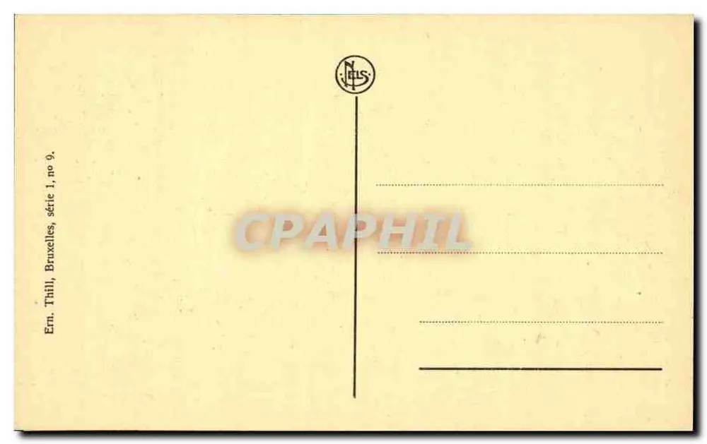 Bruselas — Iglesia de Santa Gudula — Editor Nels, serie 1, n° 9 - Reverso