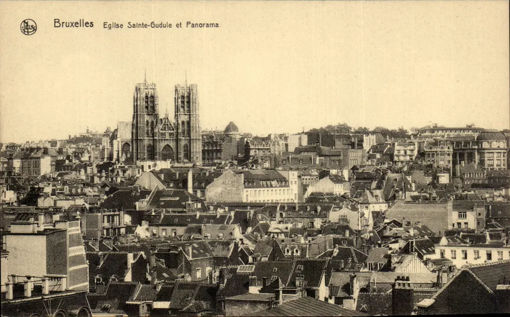 Brüssel - Kirche Saint Gudule und Panorama — Verlag Thill, Serie 1, Nr. 30 - Vorderseite