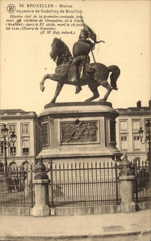 Bruxelles – Estatua ecuestre de Goddefroy de Bouillon — Glion F. Walschaerts, n°56 - Anverso