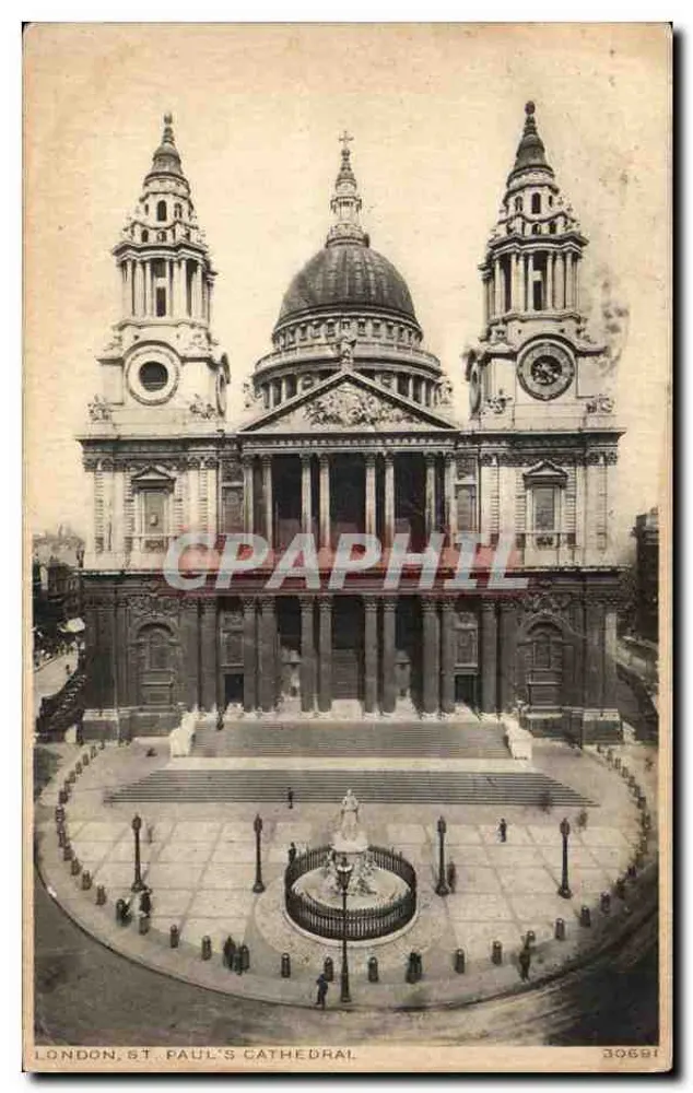London, St. Paul's Cathedral — Ansicht der Fassade mit Kuppel und Türmen — Verlag Photodrom Co. Ltd., n° 30691 - Vorderseite