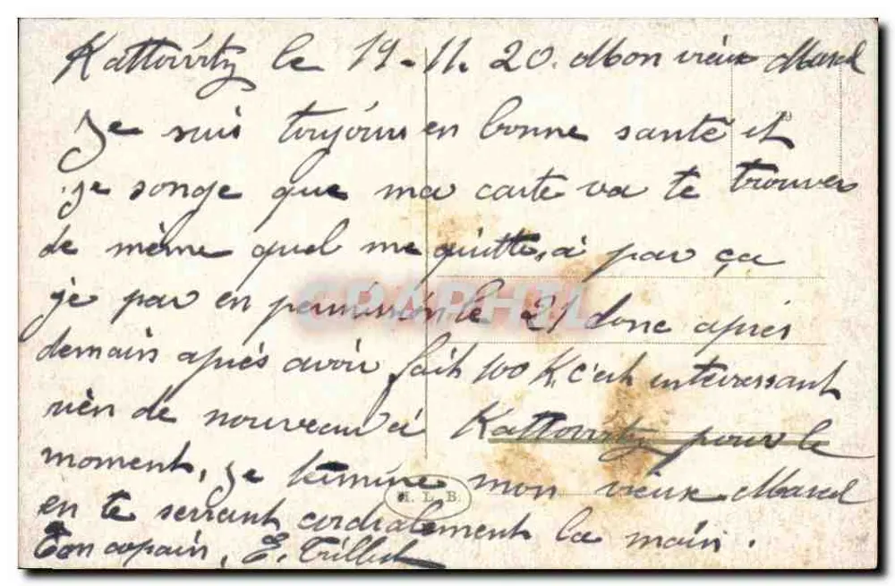 Dreikaiserreichseeke b. Myslowitz — symbolische Grenze zwischen Deutschland, Russland und Österreich — unbekannter Verlag - Rückseite