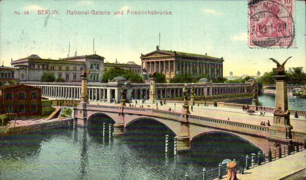 Berlin. Nationalgalerie und Friedrichsbrücke — Nr. 18 — unbekannter Verlag - Vorderseite