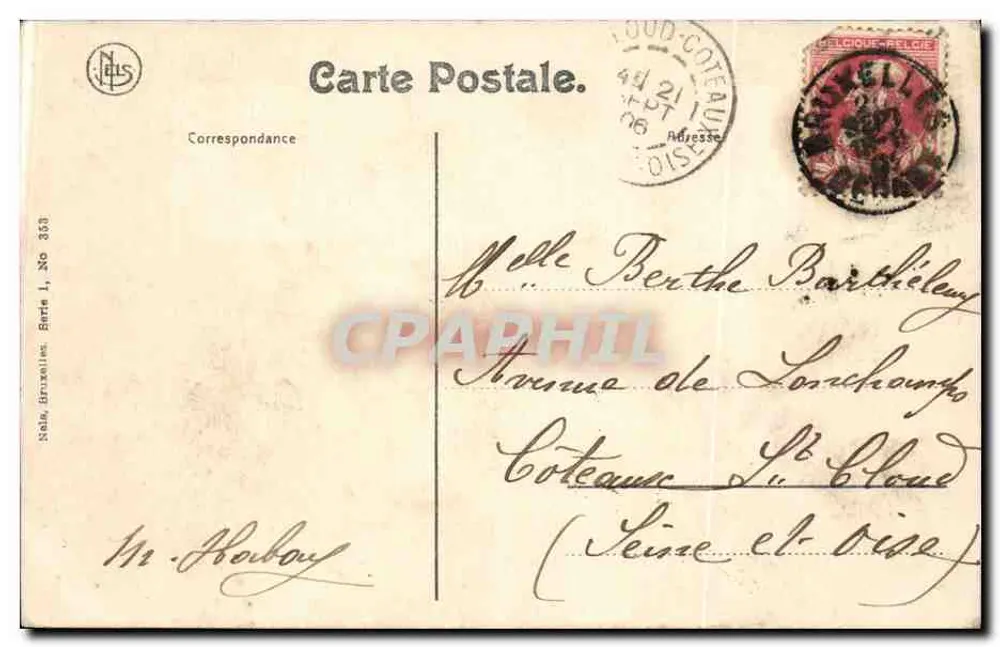 Bruxelas - Palácio de Justiça — editor Nels, No 333 - Verso