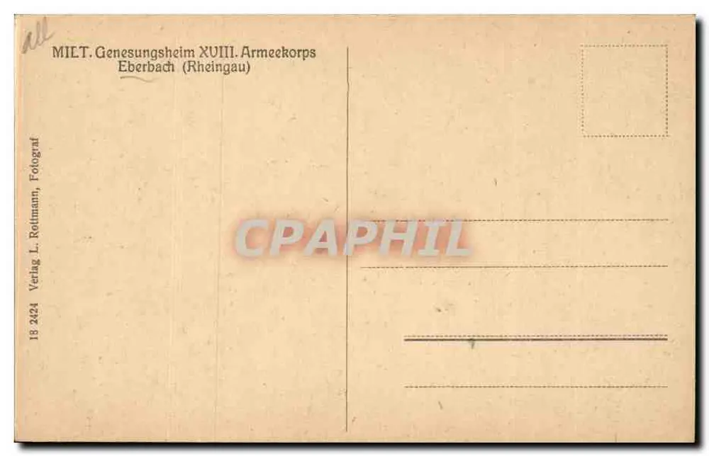 Eingang zum Klosterschenke — Verlag L. Rotlimann, Nr. 18 2424 - Rückseite