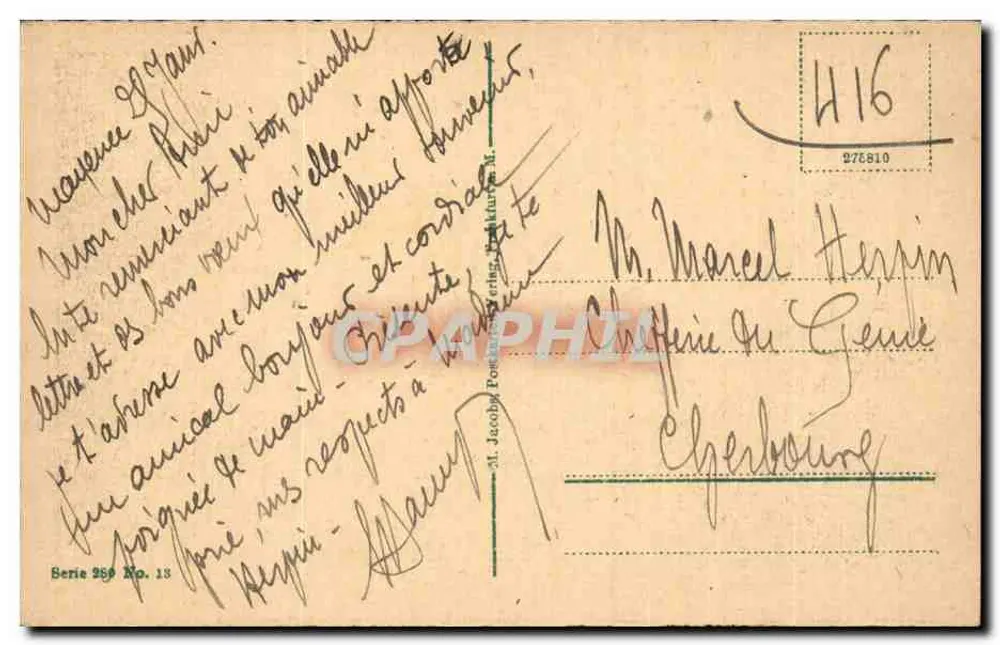 Mainz a. Rh., Rheinstraße, torre de ferro — editor Jacob Postkarten, série 269, n° 13 - Verso