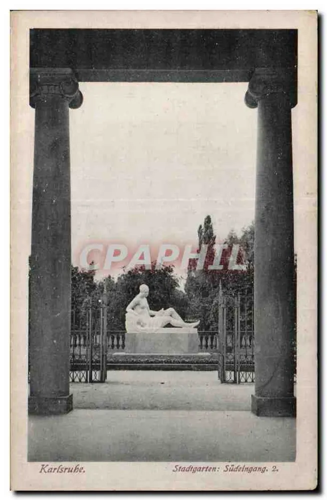 Karlsruhe. Stadtgarten: Südeingang. 2. - Frente