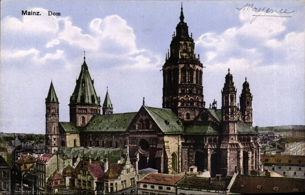 Mainz. Catedral — vista aérea — Phototachram C. S. M. 1918 - Frente