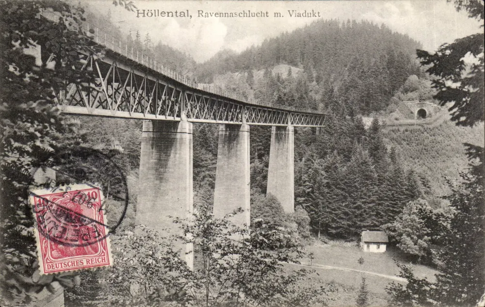 Höllental, Ravennaschlucht mit Viadukt — Deutsches Reich, Verlag Original-Eigentum Gehr. Mitz. Tüllingen, Nr. 40757 - Vorderseite