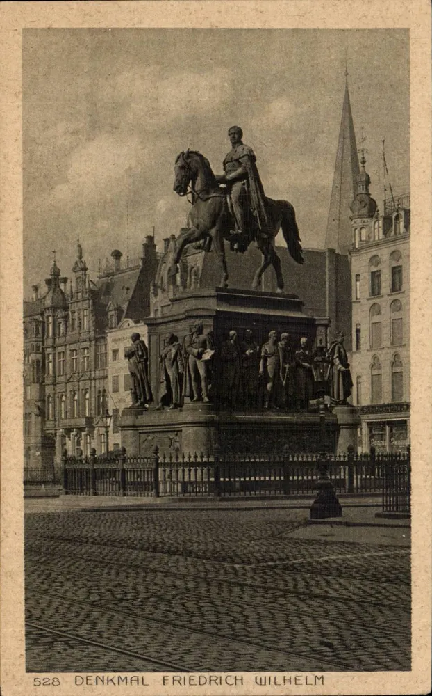 Monumento Friedrich Wilhelm — estátua equestre — editor Rud. Bremer & Co., Köln - Frente