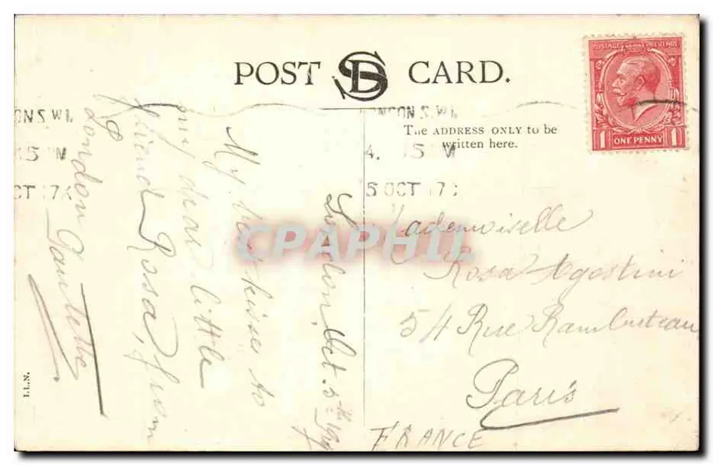 Victoria Embankment — Blick auf den Fluss mit Dampfschiff — London Postcard Co. n° 15 - Rückseite