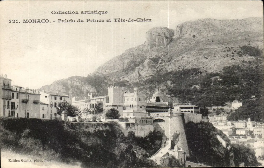 Monaco — Palast des Prinzen und Tête-de-Chien — Giletta-Ausgabe, Nice - Vorderseite