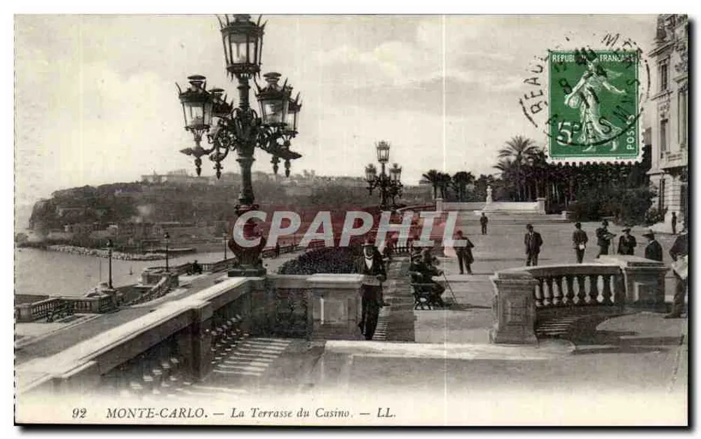 Monte-Carlo — Die Terrasse des Kasinos — LL. — N° 92 - Vorderseite