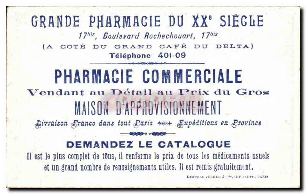 Monte Carlo — Ansicht des Viadukts und der Brauerei — Grande Pharmacie du XXe Siècle, 17bis, Boulevard Rochechouart - Rückseite