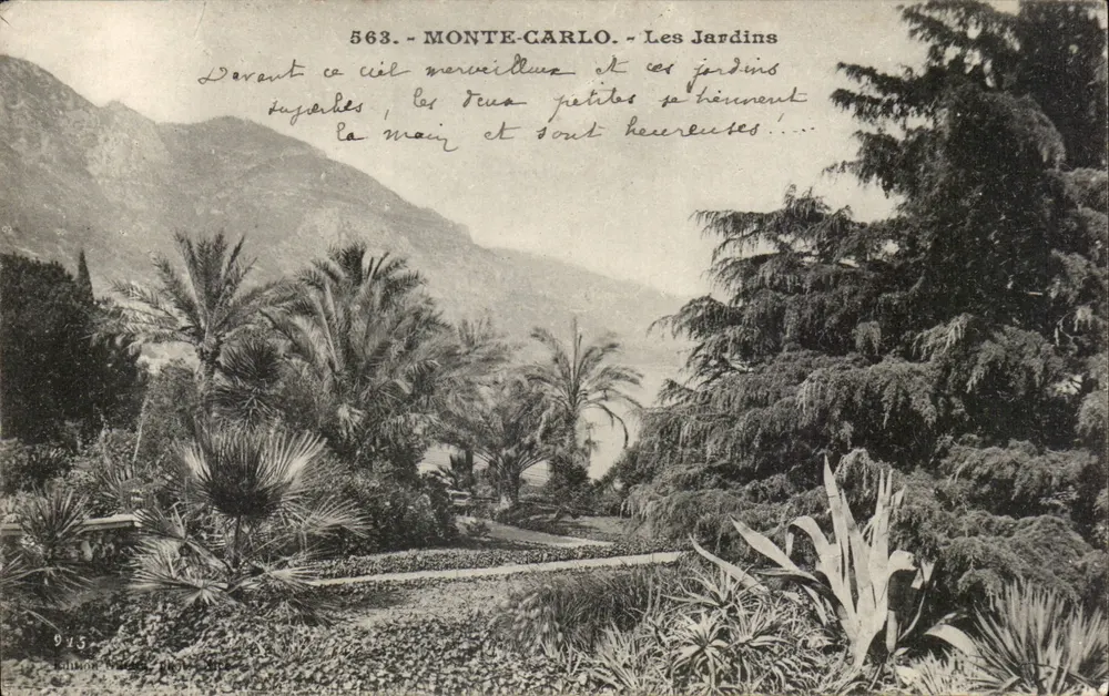 Monte-Carlo - Os Jardins — Edições G. Baudouin, n° 563 - Frente