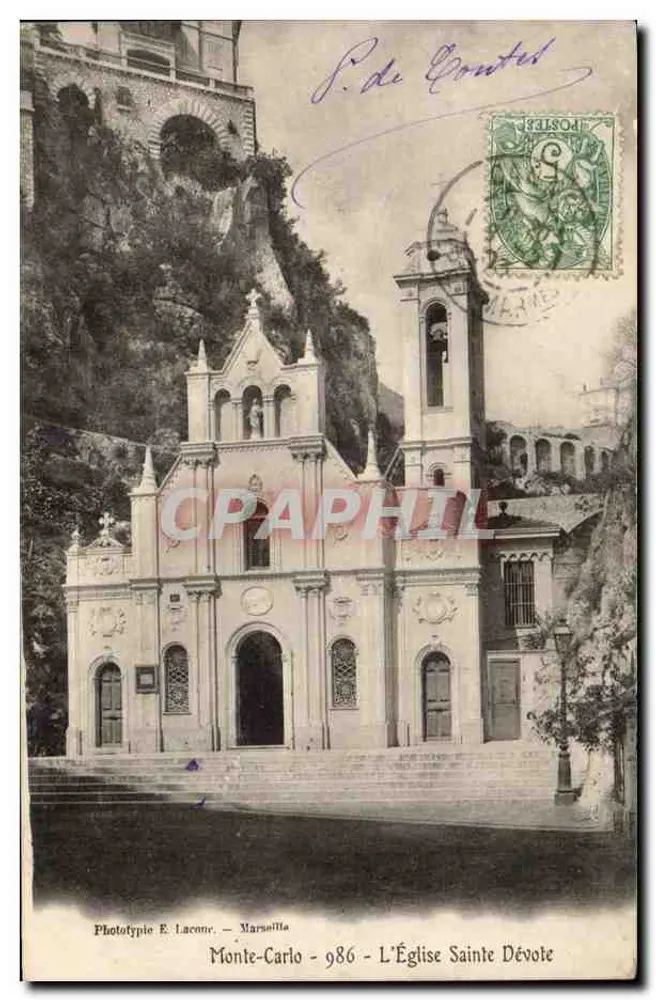मॉंटे-कार्लो - सेंट-डेवोटे चर्च — फोटोटाइपी ई. लाकॉन, संख्या 986 - आगे