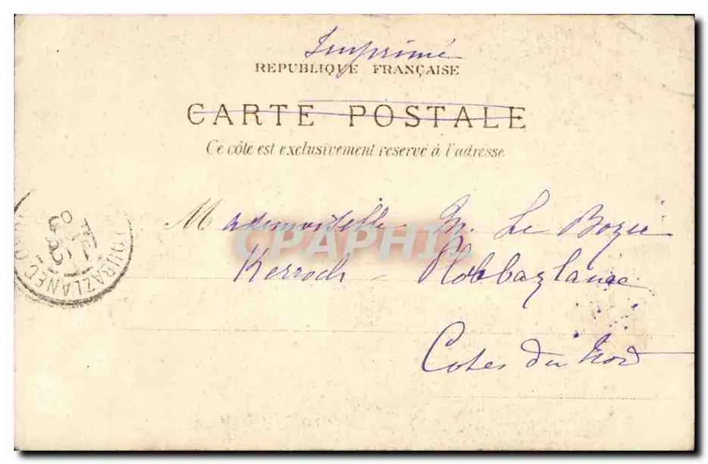 Monte Carlo — Ansicht des Theaters zwischen Palmen — F. De Loubey - Rückseite