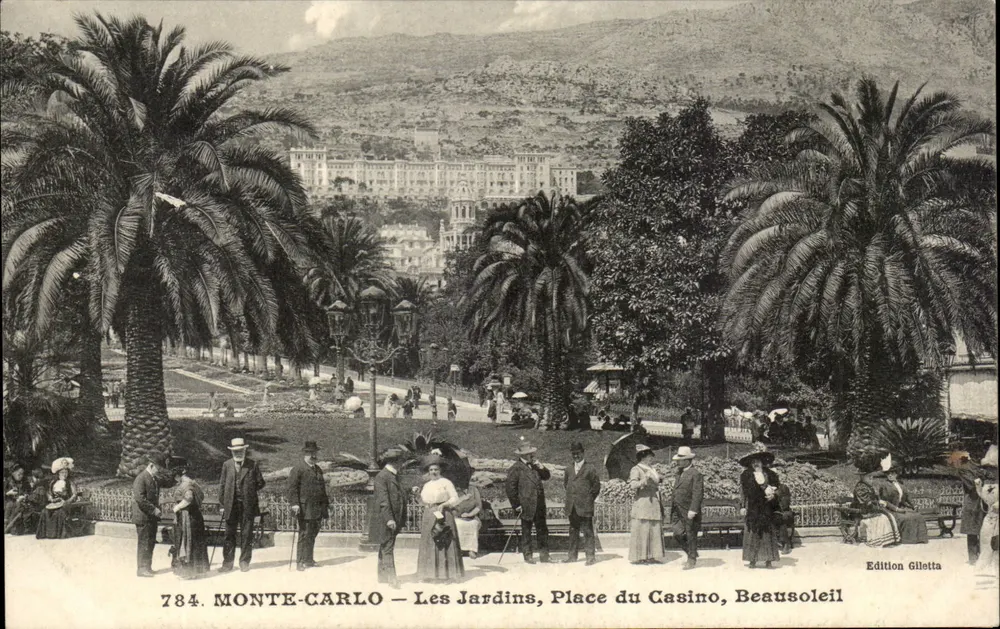 Monte-Carlo — Die Gärten, Place du Casino, Beausoleil — Gilletta-Ausgabe, Nr. 784 - Vorderseite