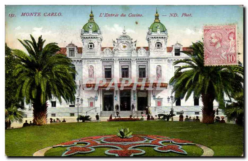 Monte Carlo — Der Eingang zum Casino — ND. Foto. - Vorderseite